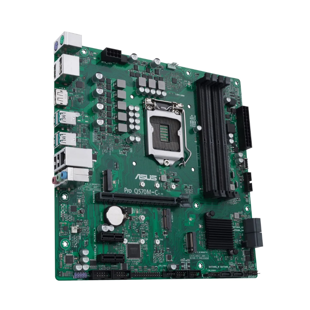 ASUS PRO Q570M-C Motherboard Supports 10700F 11700F 11600K 10400F 11400F 11900K CPU 4xDDR4 HDMI 2xM.2 PCIe 4.0 mATX LGA1200 view 4