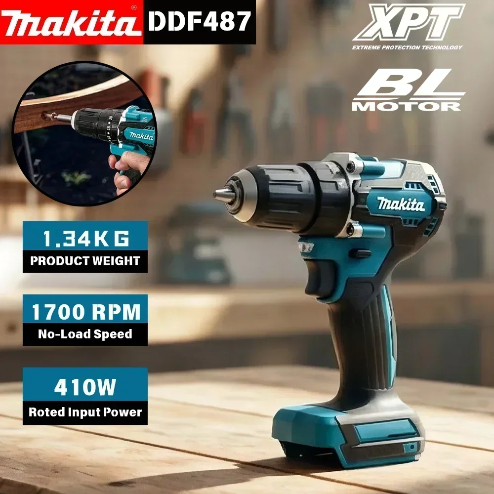 Makita DDF487 18V Brushless Cordless Drill Driver 60N Torque For Mounting Electrical Switch Socket Outlet Boxes In New Apartment