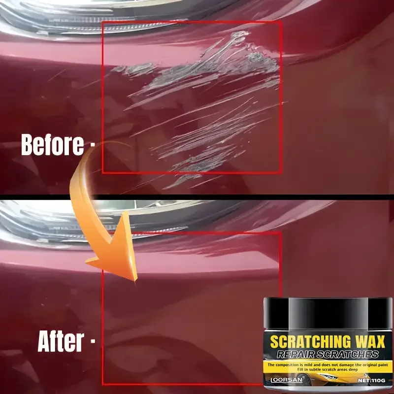 طقم إصلاح خدوش طلاء السيارات - كريم شمع عالمي 110 جرام لإزالة الخدوش بسرعة، واستعادة سطح الطلاء وعالي اللمعان