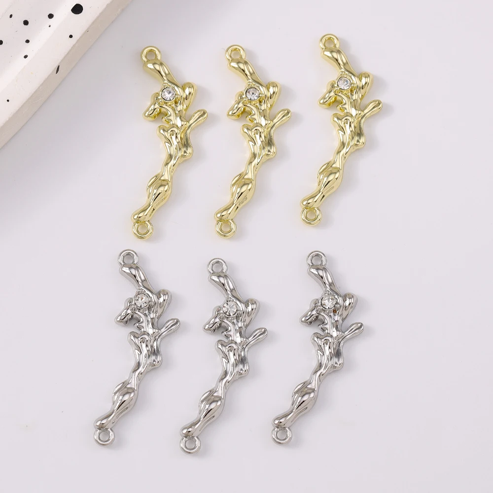 5pcs Alloy Crystal Coral Charms Pendants for Necklace Earrings Bracelet DIY Handmade Jewelry Making Accessories