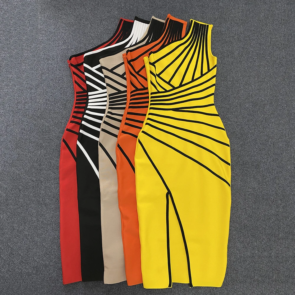 2022 New Bodycon Bandages Dress Women Sexy One Shoulder Clothes Club Party Celebrity Elegant Dress