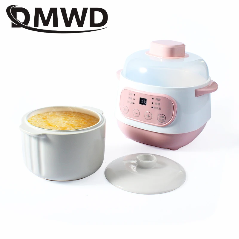110V/220V Electric Ceramics Slow Cooker Water Stew Soup Porridge Health Pot Eggs Meal Steamer Simmer Baby Food Cooking Machine