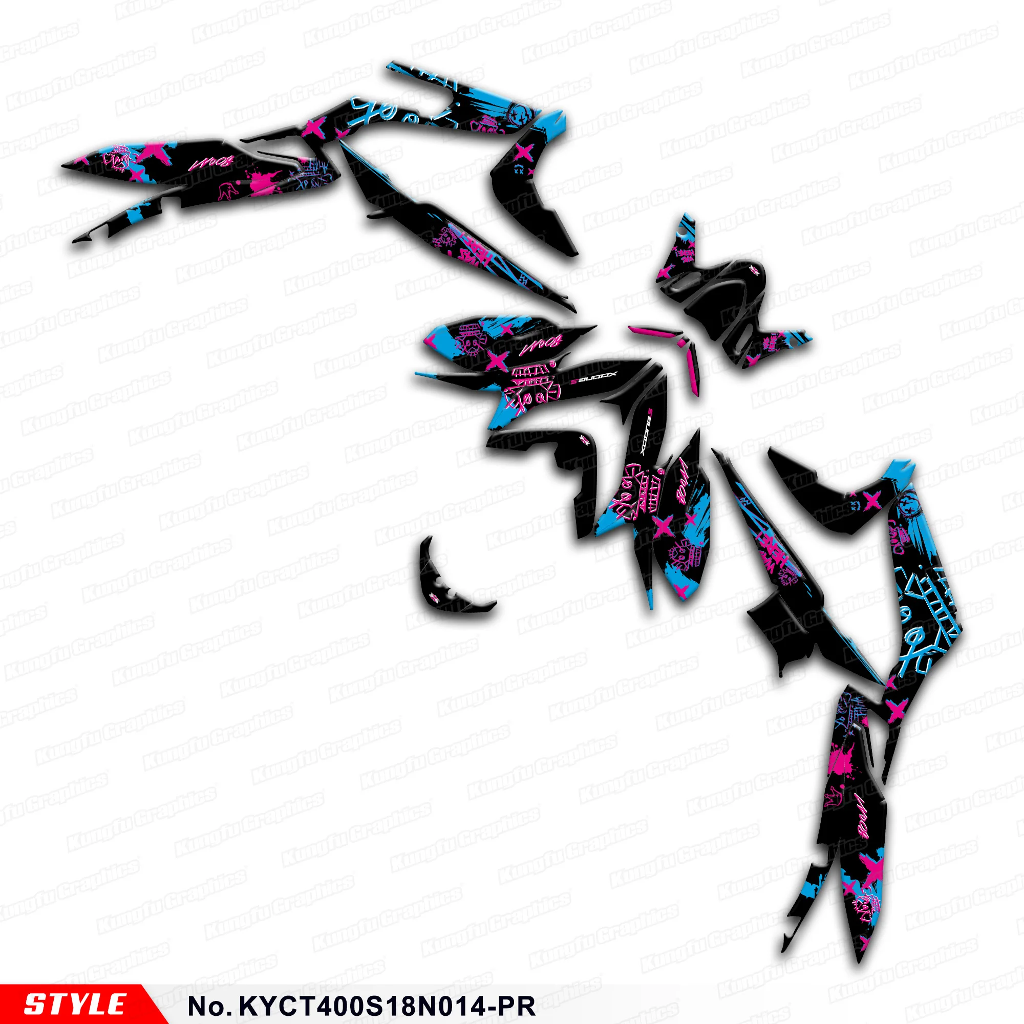 

JY RACING Motorcycle Graphics Vinyl Decal for KYMCO XCITING S 400 S400 2018 2019 2020, Rebuilding, KYCT400S18N014-PR
