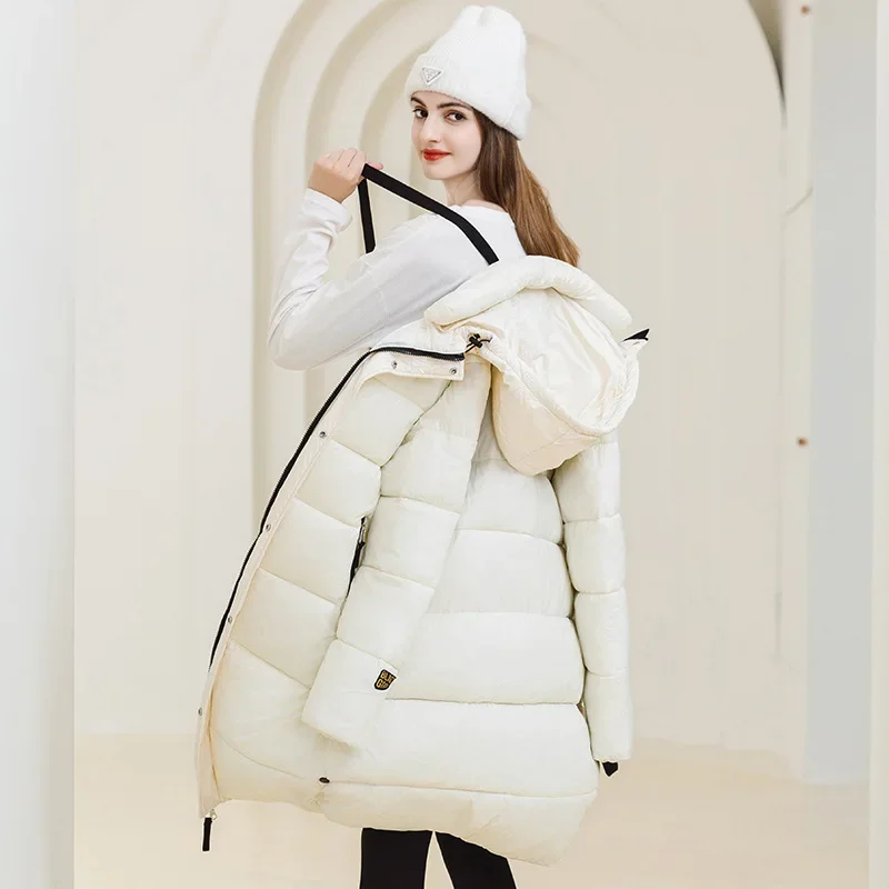 Women's Winter Parka Waterproof Windproof and Stain Resistant Cotton-padded Clothes Zippers Coat Detachable Hat Women Clothing