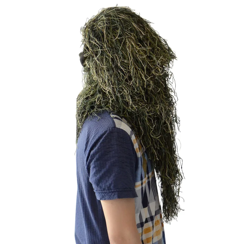 Outdoor Adult Hunting Ghillie Hood Camouflage Head Cover for Ghillie Suit Mosquito Net Hood Bird Watching Photography Mask