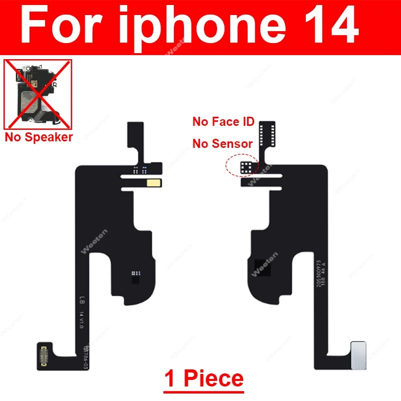 Face ID Function Flex For iPhone 14 Pro Max 14 Plus 14Mini Proximity Light Sensor Empty Flex Cable Without Earpiece Speaker