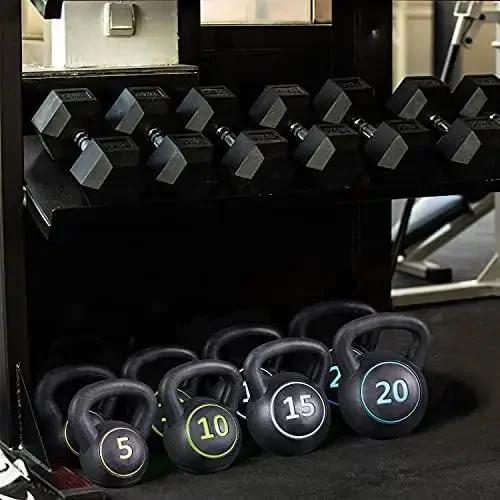 Kettlebell Sets 4 Piece Strength Training KettleBells Weight Set 5lb, 10lb, 15lb, 20lb Kettle Bell for Women & Men for Full Body