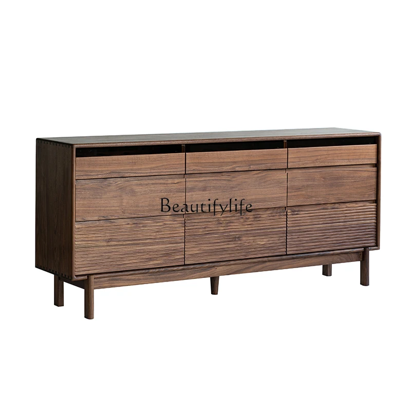 

Nordic Solid Wood North American Black Walnut Simple Bedroom Living Room Storage Locker