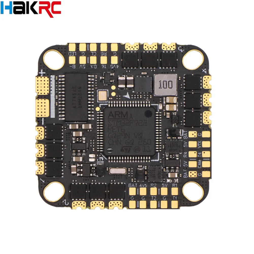 HAKRC F722 45A AIO Flight Controller BLHeli_32 128K ESC 2-6S Dual Gyro 25-26.5mm for RC FPV Freestyle Racing Drone