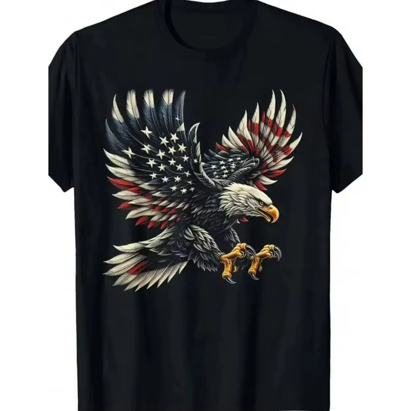 Patriotic Eagle & American Flag Graphic T Shirt Suitable For Spring Summer And Autumn Daily And Holiday Wear S XXXL Size Fashion Design Breathable Short Sleeved Shirt
