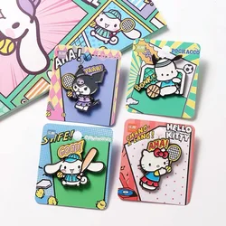 Comic Style Kuromi Brooch Cartoon Sanrio Metal Emblem Cute Student Commemorative Badge Bag Accessories Creative Gifts for Friend