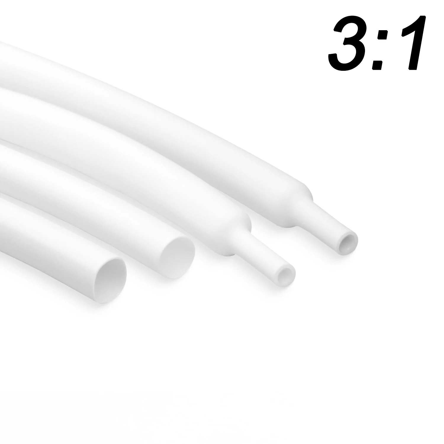 Φ1.6 to Φ50mm Heat Shrink Tubing-3:1 Ratio Dual Wall Adhesive Lined Shrinkable Wire Wrap Tube Waterproof Industrial White