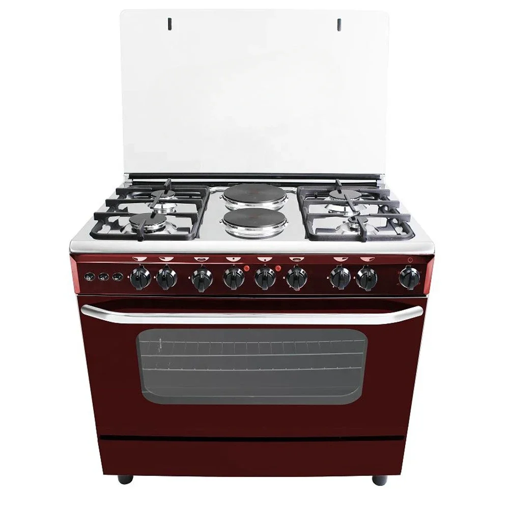-6 Burner Gas Stove With Oven Gas Cooker 4 Burner And 2 Electric Plate With Oven