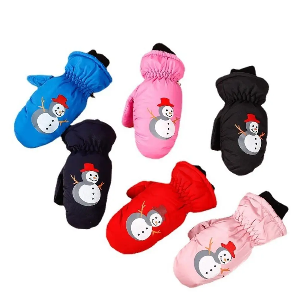 Snow Man Children's Snow Gloves Aged 2 To 5 Years Windproof Winter Kids Ski Mittens Full Finger Mittens Cute