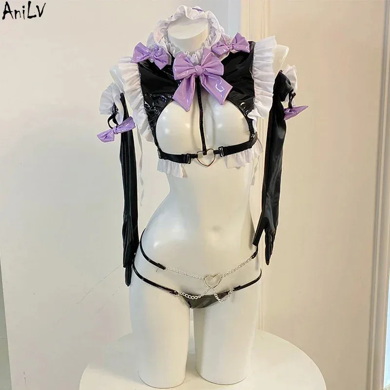 

AniLV японское аниме другой мир униформа для девочек женская горничная темпераментное нижнее белье пижамы наряд костюмы