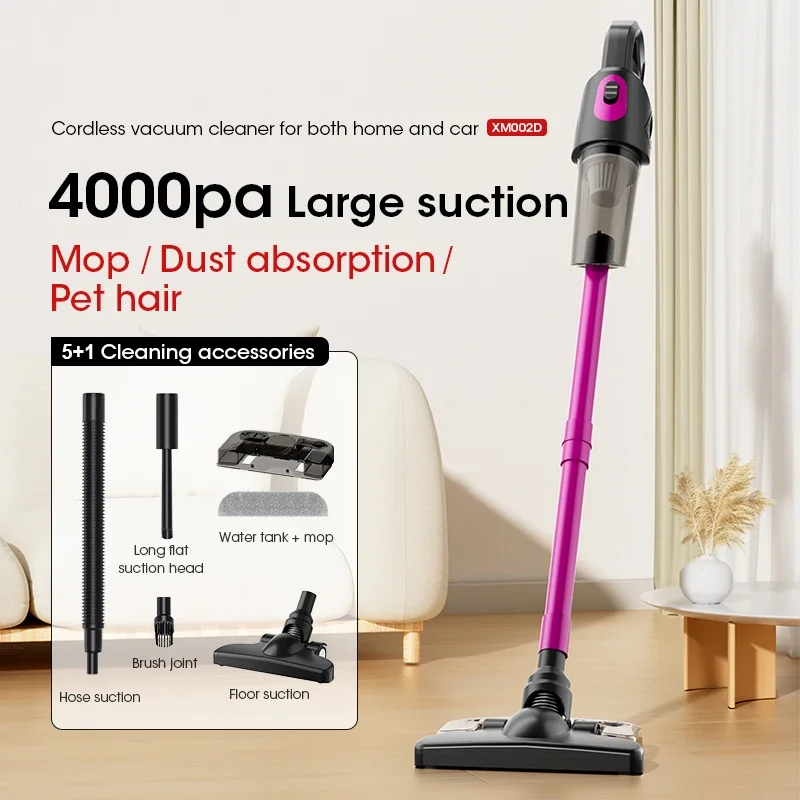 XIMEIJIE Wireless Vacuum Cleaner 4000PA Suction Household Cleaning Tools Multifunctional Sweeping and Dragging Integration Gift