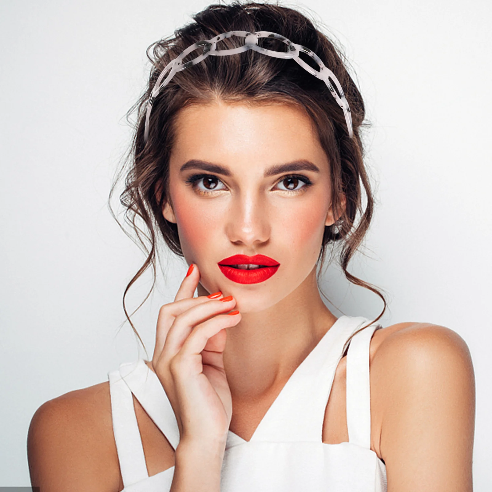 

Fashion Retro Tortoiseshell Headband 1 Unit Non-Slip Lightweight Design Hairband for Party Prom Banquet Female Headdress