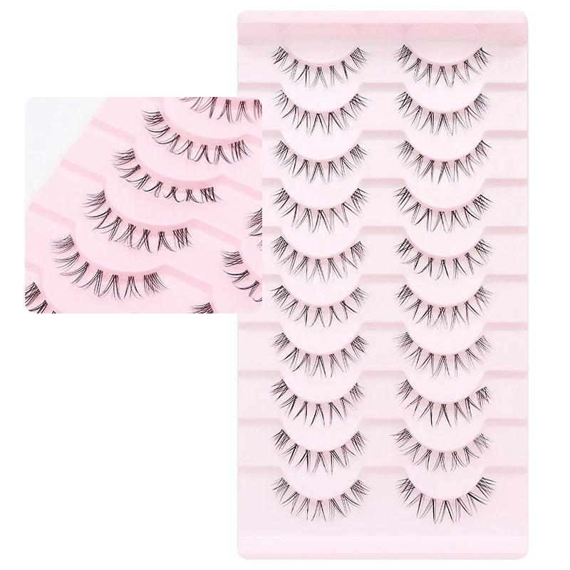 Juego de pestañas postizas, maquillaje de extensión de pestañas individuales esponjosas, acabado esponjoso, suave y natural