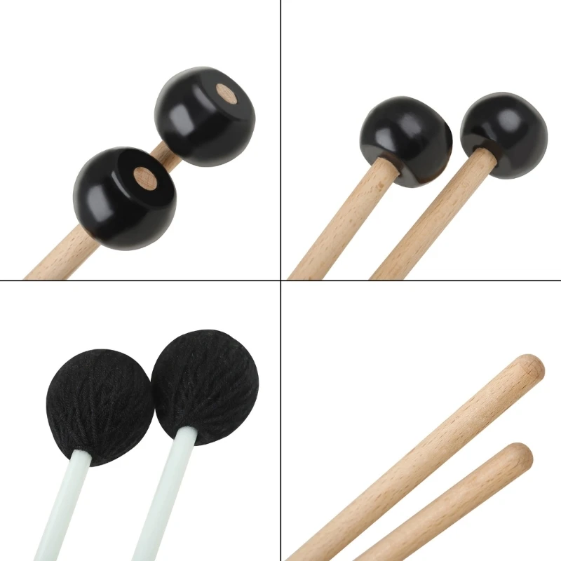 2pairs Marimba Drumsticks Percussion Drum Mallets Xylophone Sticks Drum Sticks Percussion Hammer Accessories Easy to Use 69HD