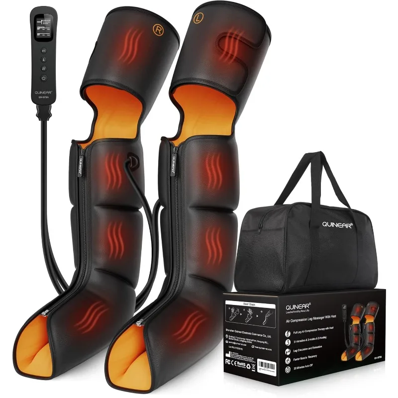 Leg Massager, 3-in-1 Foot Calf & Thigh Massager with Heat and Compression Therapy, Leg Massage Boots for Swollen Legs, Edema