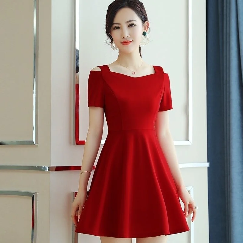 

Ele Bla Evening Dr Women's 2024 New Sle Ball Gown Midi Skirt Zipper Bal Svel Polyester Fabric High-End ...