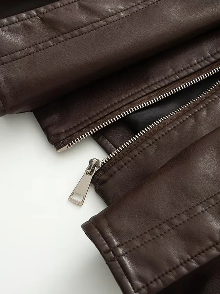 Veste amincissante en imitation cuir pour femme, mode américaine rétro cool haut de gamme, style britannique, automne et hiver