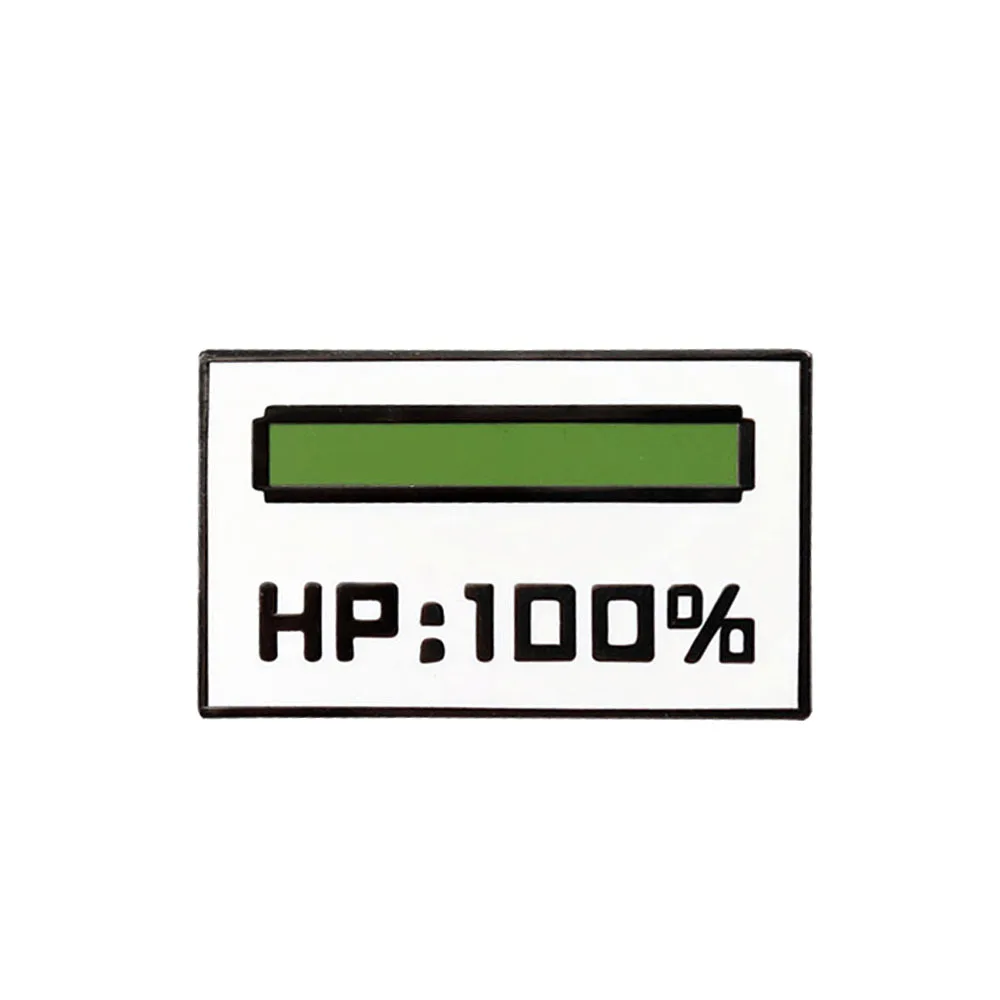 

A3682 100% energy battery Enamel Pins Lapel Pins for Backpack Men Women's Brooches on Clothes Metal DIY Badges Accessories