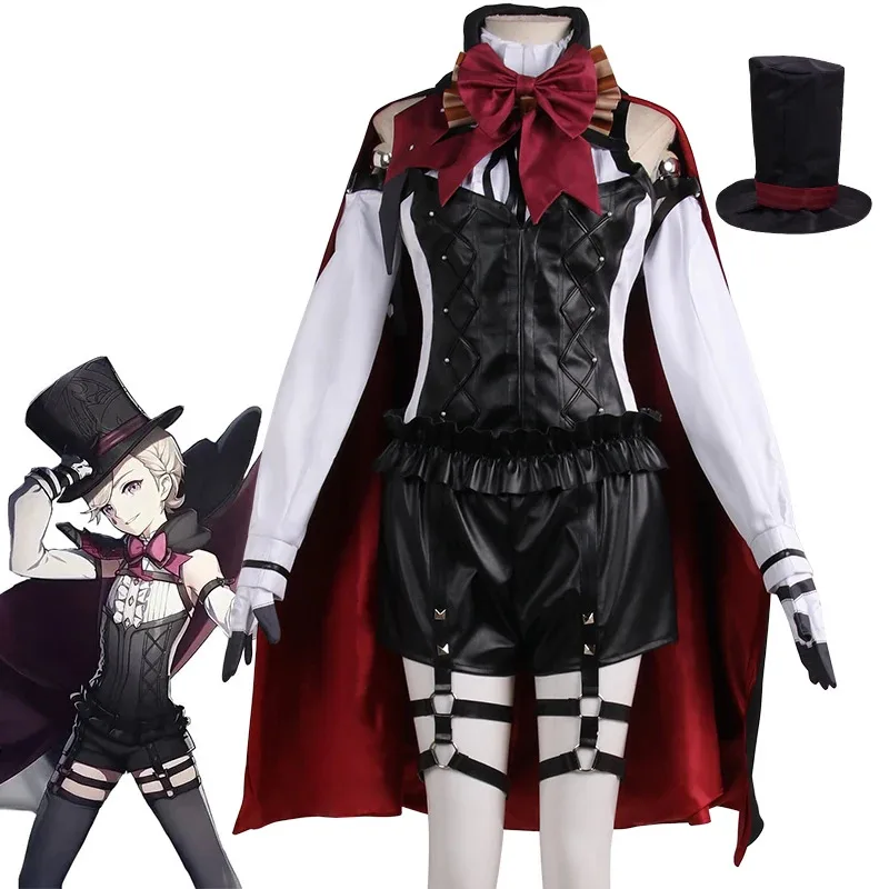 

Game Genshin Impact Magician Fontaine Lyney Cosplay Costume Women Men Halloween Costumes Full Set Hat hh:5