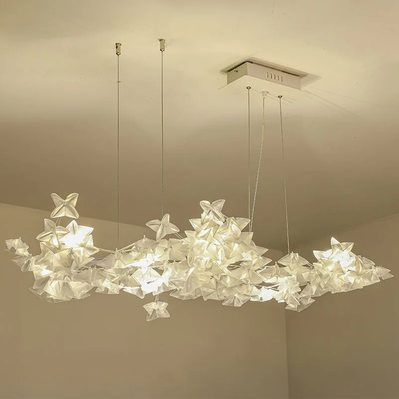 Nordic Modern Crystal Light Luxury Style Living Room Dining Bedroom Minimalist Office Front Desk Villa Flower Art pendant light