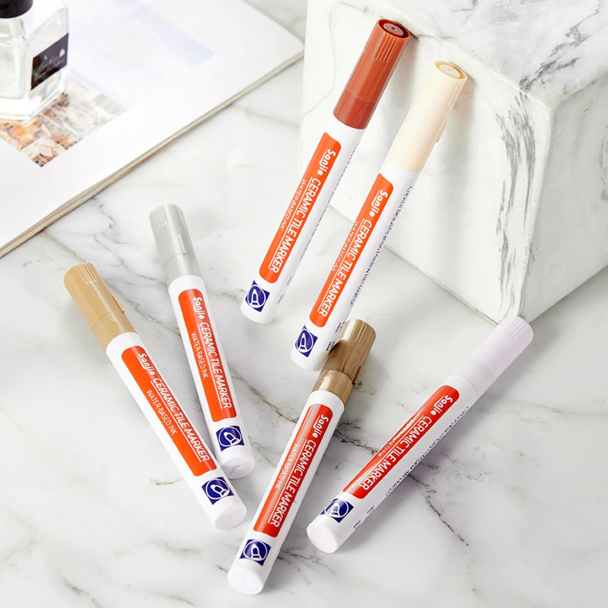 1Pcs Waterproof Ceramic Tile Grout Marker Pen, White Tile Repair Pen with Anti-Mold Filler, Bathroom Floor Tile Gap Cleaning Pen image 5