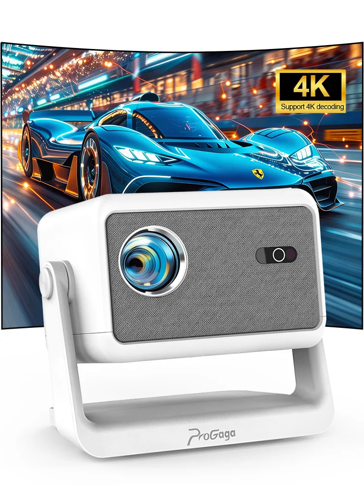 PROGAGA PG370 MAX – projektor Full HD 1080P, obsługujący rozdzielczość 4K, z funkcją WiFi i systemem Android, idealny do oglądania filmów, jako smart TV, do kina domowego, przenośny projektor wideo, — 2