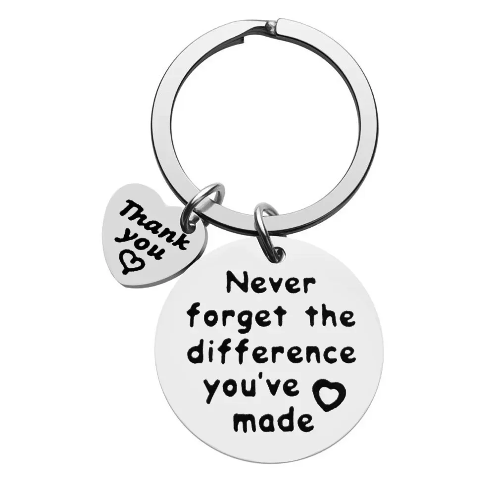 Cute Coworker Leaving Appreciation Keychain Colleague Teacher Retirement Key Chains Never Forget The Difference You've Made