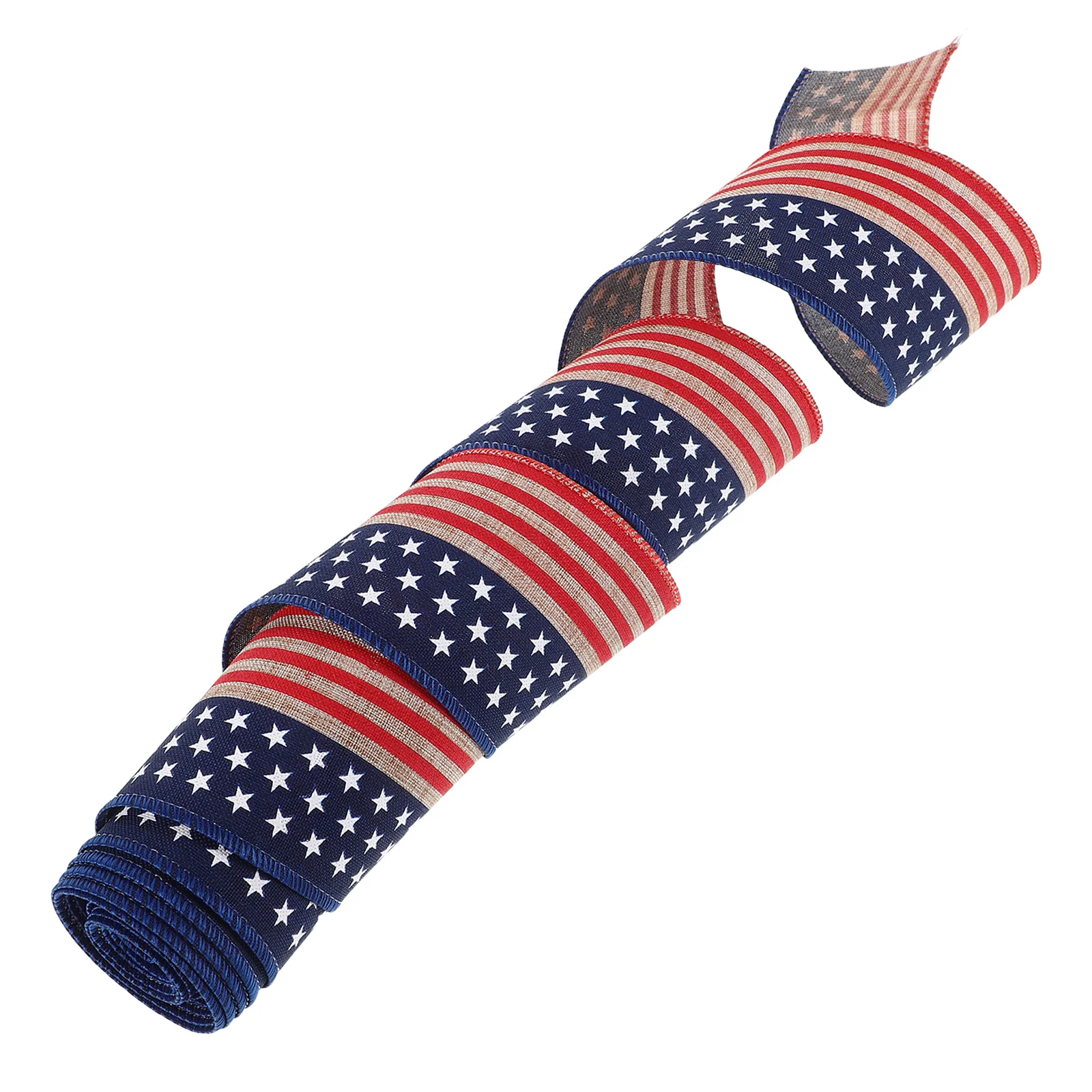 

American Flag Wired Patriotic Ribbon Vintage Stars Stripes Decoration Bow Wreath Independence Day Memorial Day Holiday