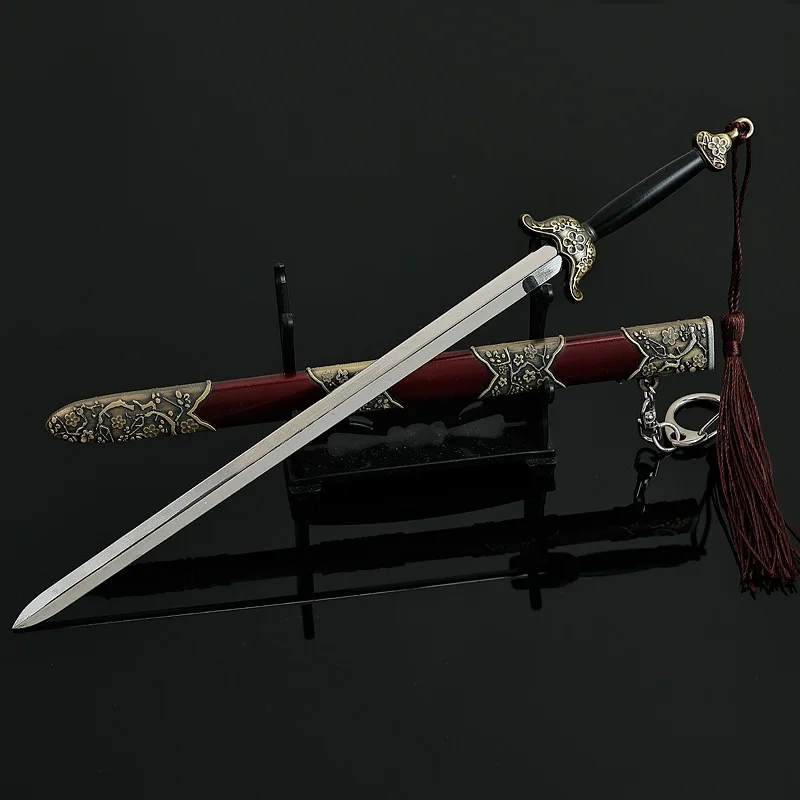 Porte-clés épée Linhuchong 22cm, ornements de personnel, périphériques de jeu tout en métal, arme Kanata, modèle d'épée, cadeaux, jouets de Collection