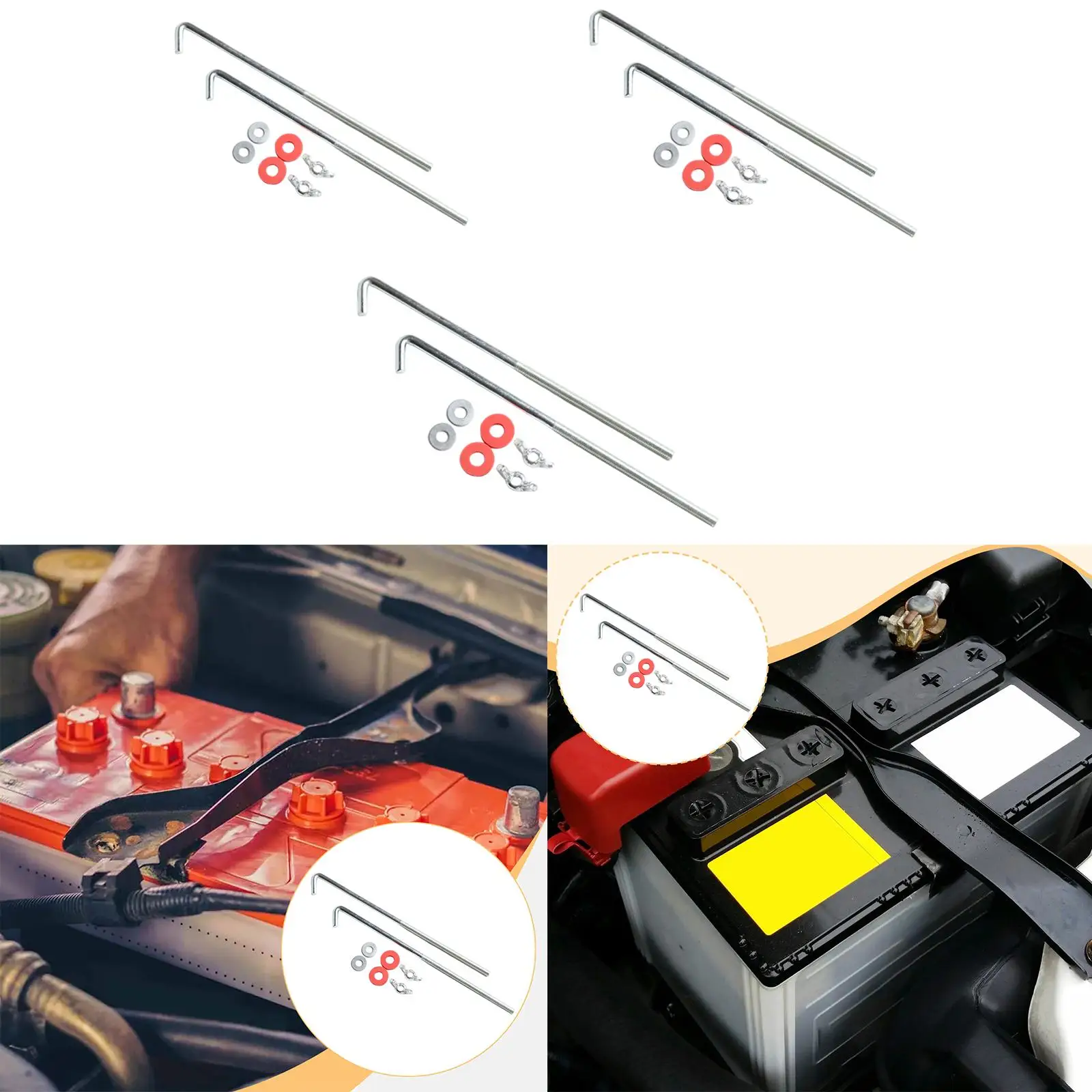 

Болты для крепления лотка аккумулятора. Запасные части. Крепежные стержни для крепления аккумулятора.