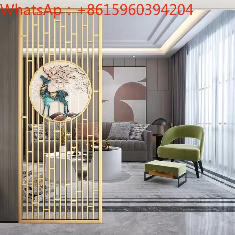 Customized Nordic Light Luxury Metal Iron Screen Partition Wall, Entrance Entrance, Entrance, Living Room, Chinese Style