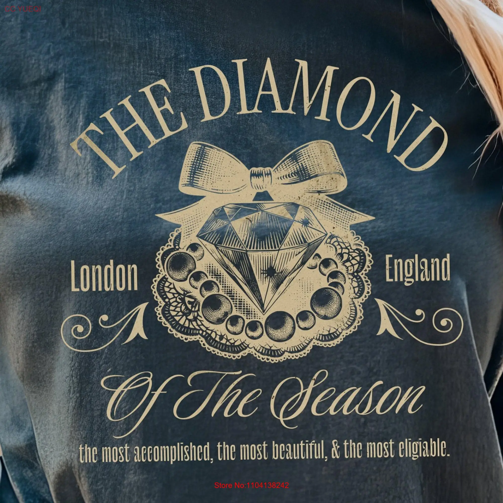 The Diamond of Season T Shirt Lady Whistledown Queen Charlotte Dark Distressed Style Look long or short sleeves