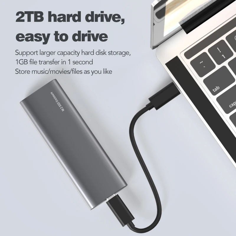 

EE1 M.2 NVME/M.2 SATA SSD Enclosure M.2 NVME SATA Case Aluminum External SSD Enclosure for SATA and NVME
