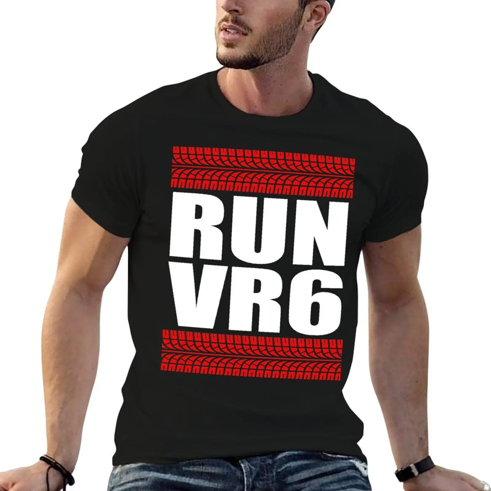 RUN VR6 tread T-Shirt funny costumes anime tshirt Men's clothing