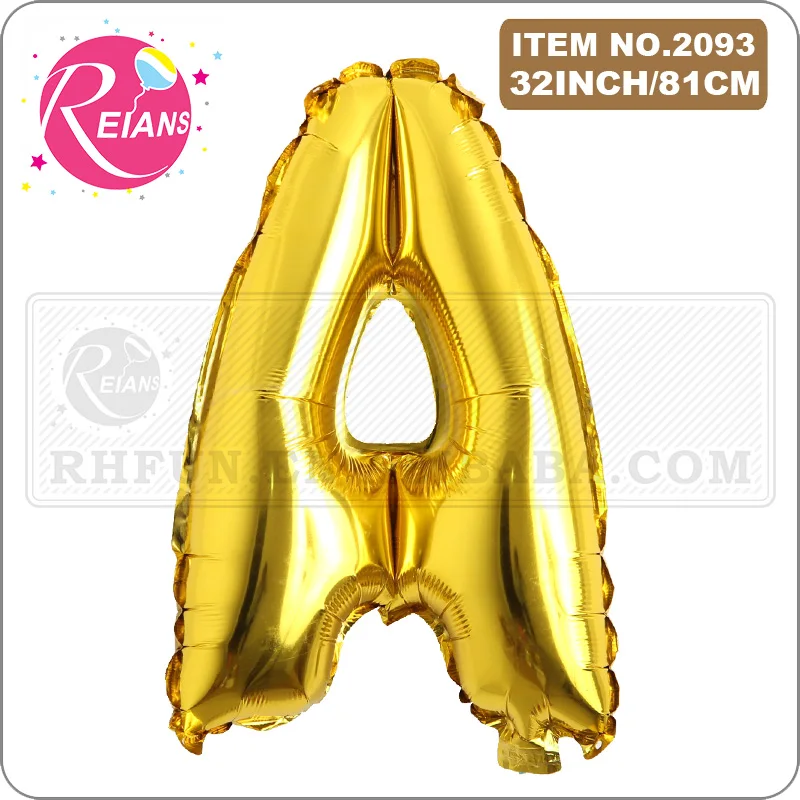 32 inch Gold number letter Balloon Inflatable Air Number letter Foil balloons Birthday baby shower Party Wedding Decoration Ball