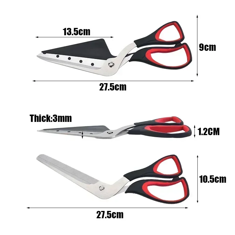 المهنية مقص البيتزا حاد انفصال شفرة فولاذية مقاومة للصدأ البيتزا القاطع مقص سهلة قطع البيتزا ملعقة أدوات تقطيع