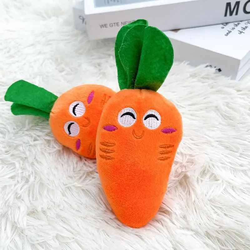 Juguete para Perros de Orange Pet Supplies, Lindo Zanahoria con Sonido Suave, Juguete de Peluche con Forma de Zanahoria con Sonido, Juguetes Chirriantes para Perros