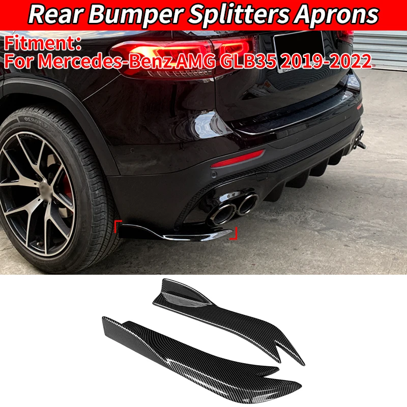 For Car Mercedes-Benz AMG GLB35 2019-2022 2021 Rear Wrap Angle Splitters Trunk Lip Spoiler Canard Wing Diffuser Carbon Fiber ABS