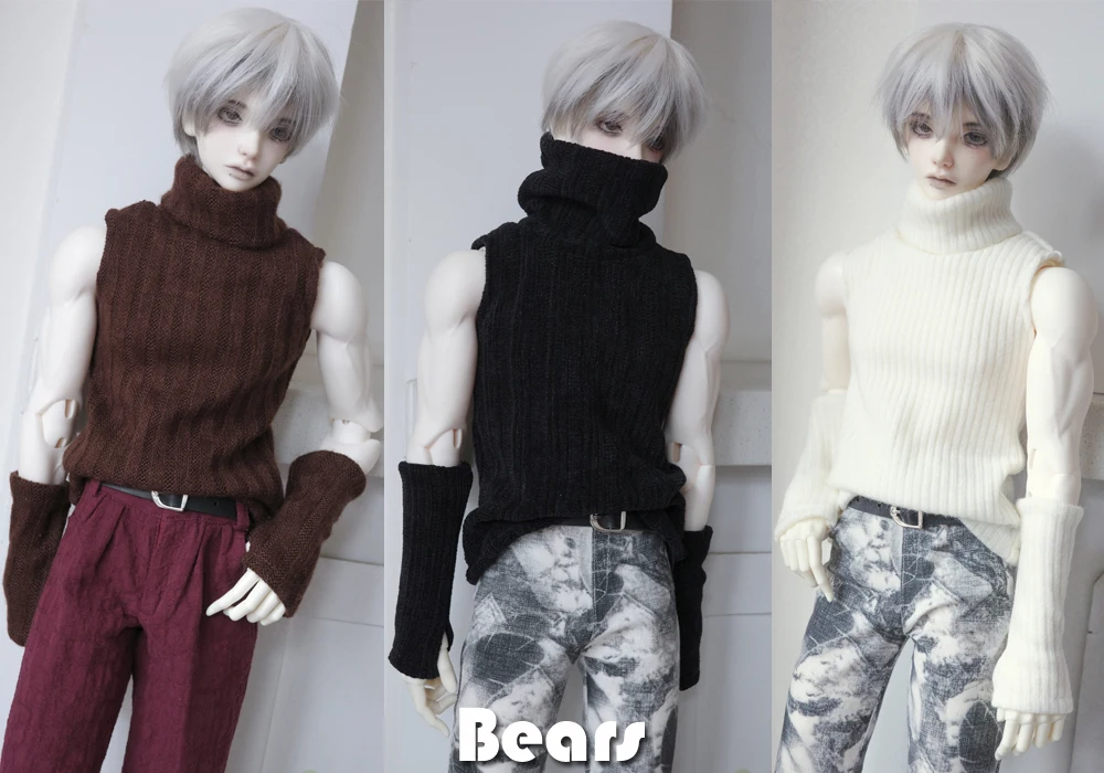 

BJD Doll Clothes Sleeveless High Neck Sweater And Sleeves For 1/3 1/4 BJD SD DD MSD MDD SD13 SD17 POPO68 Uncle SSDF ID75 Doll