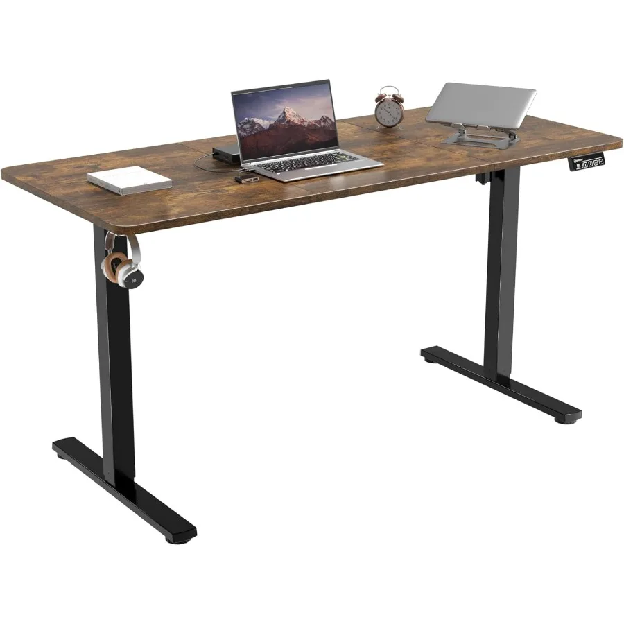 55 مكتب قائم كهربائي مع ارتفاع قابل للتعديل للمكتب المنزلي ومحطات عمل الكمبيوتر يتميز وحدة تحكم الذاكرة للمخصص #1