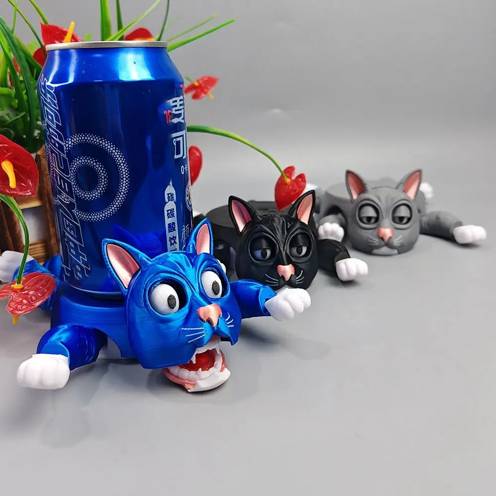 Gekreuzte Beine und Starrenaugen, panikierte Katzenuntersetzer, Presstyp, Becherhalter, Katzenbecherunterlage, schrulliges Spielzeug, lustiger Ausdruck, Ornament