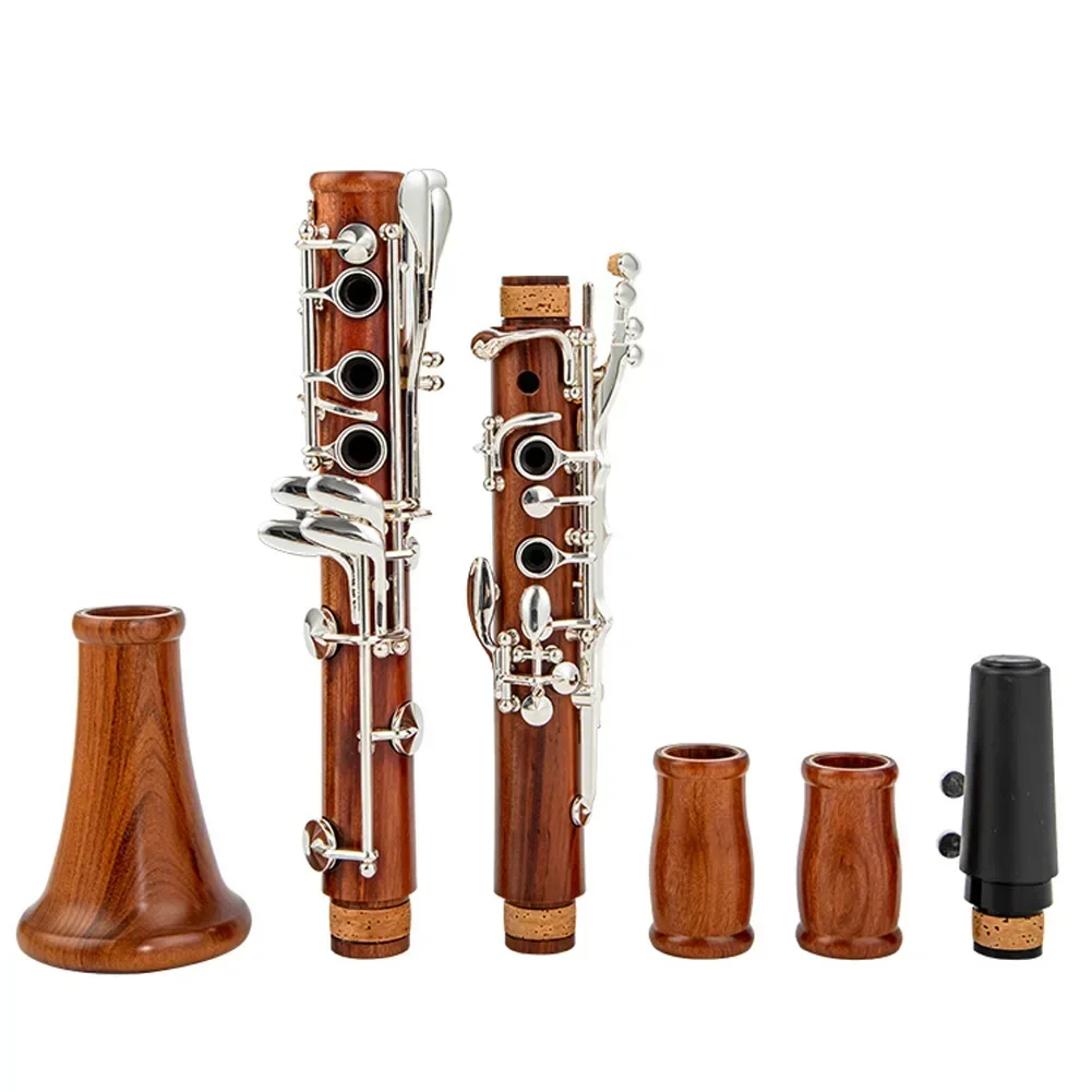 

Rowetter Red Wood Professional Clarinet Bb Rosewood Silvering Keys Solid Wood Sib Klarnet