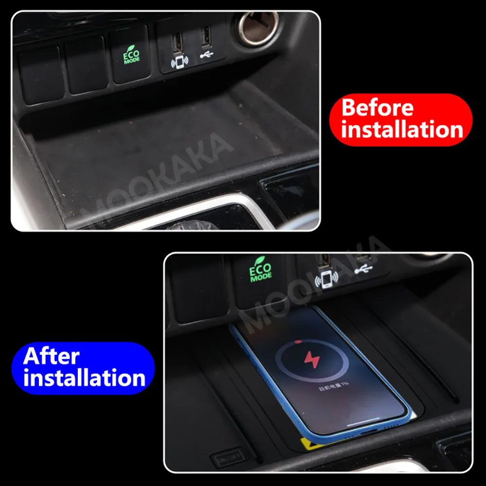 

Для Mitsubishi Eclipse 2018-2022 Quick QI автомобильное беспроводное зарядное устройство быстрая зарядка интеллектуальная инфракрасная панель мобильного телефона