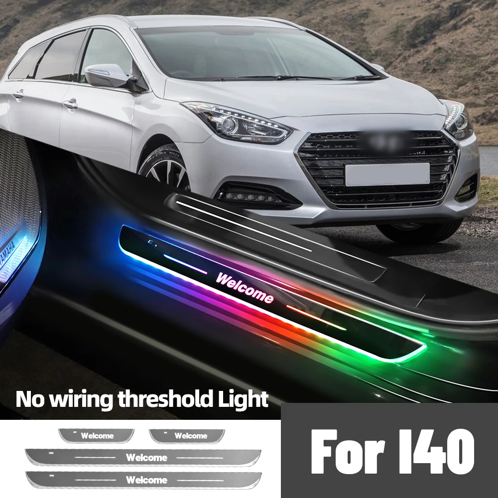 

For Hyundai I40 2011-2020 2016 2017 2018 2019 Car Door Sill Light Customized Logo LED Welcome Threshold Pedal Lamp Accessories