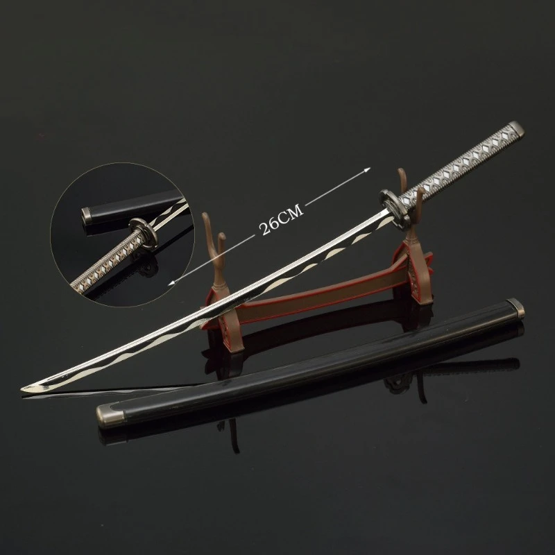 26 ซม./10.24in Cyber เกมอุปกรณ์ต่อพ่วงอาวุธรุ่นเสือขาวพร้อม Scabbard ของเล่นดาบตกแต่ง SAMURAI Katana เด็กของขวัญ